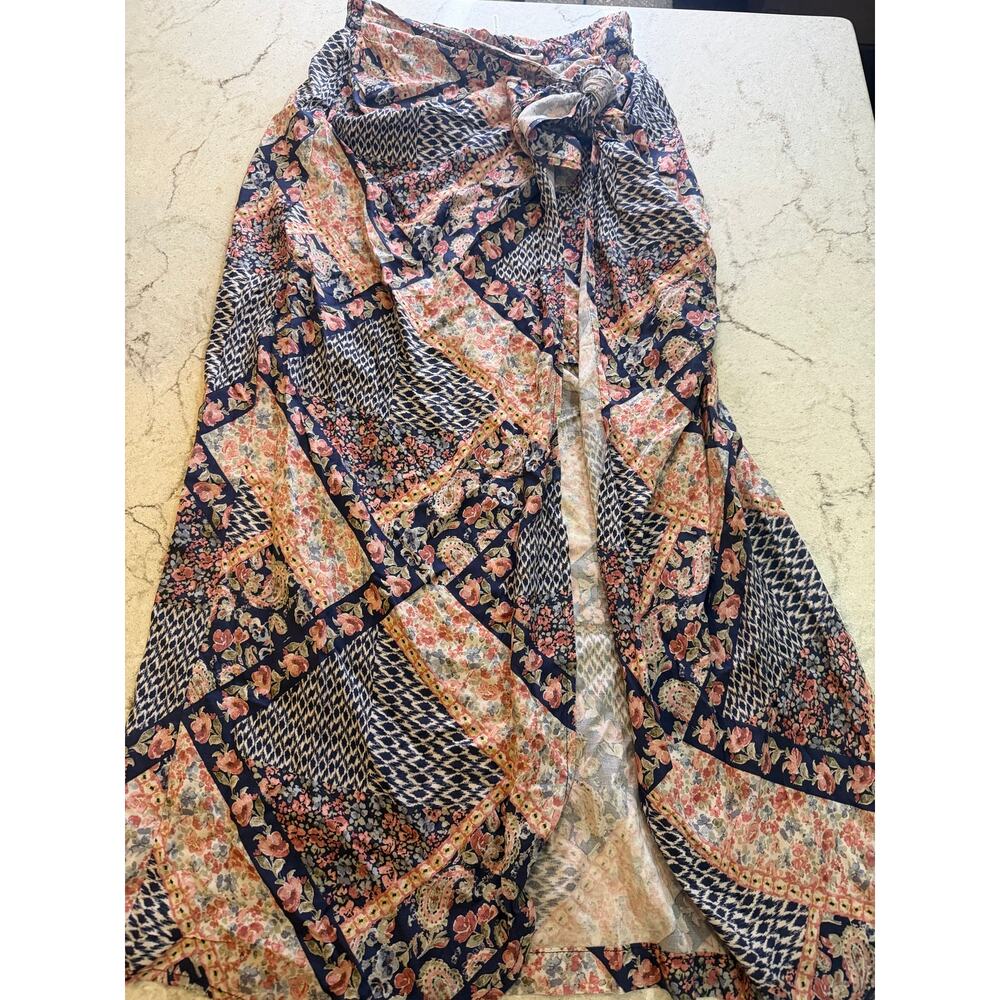 Dress Forum Boho Patchwork Wrap Maxi Skirt / Cover-Up- Size Small
